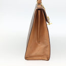 CELINE Macadam Canvas Hand Bag PVC Leather Brown Gold Auth BAZ721A-3
