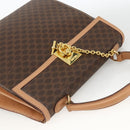 CELINE Macadam Canvas Hand Bag PVC Leather Brown Gold Auth BAZ721A-6