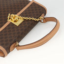 CELINE Macadam Canvas Hand Bag PVC Leather Brown Gold Auth BAZ721A-7