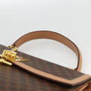 CELINE Macadam Canvas Hand Bag PVC Leather Brown Gold Auth BAZ721A-8