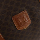 CELINE Macadam Canvas Boston Bag PVC Leather Brown Gold Auth BAZ722-18