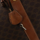CELINE Macadam Canvas Boston Bag PVC Leather Brown Gold Auth BAZ722-10
