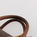 CELINE Macadam Canvas Boston Bag PVC Leather Brown Gold Auth BAZ722-8