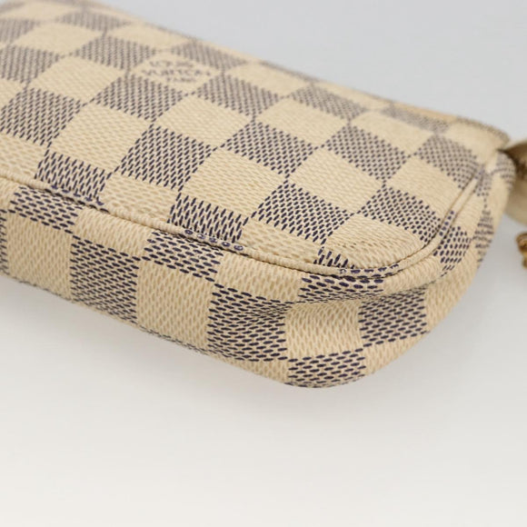 LOUIS VUITTON Damier Azur Mini Pochette Accessoires Pouch N63005 LV Auth BAZ726A