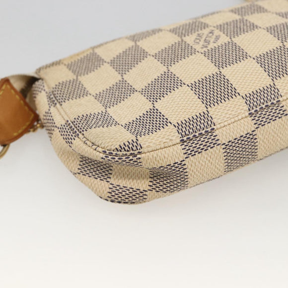 LOUIS VUITTON Damier Azur Mini Pochette Accessoires Pouch N63005 LV Auth BAZ726A