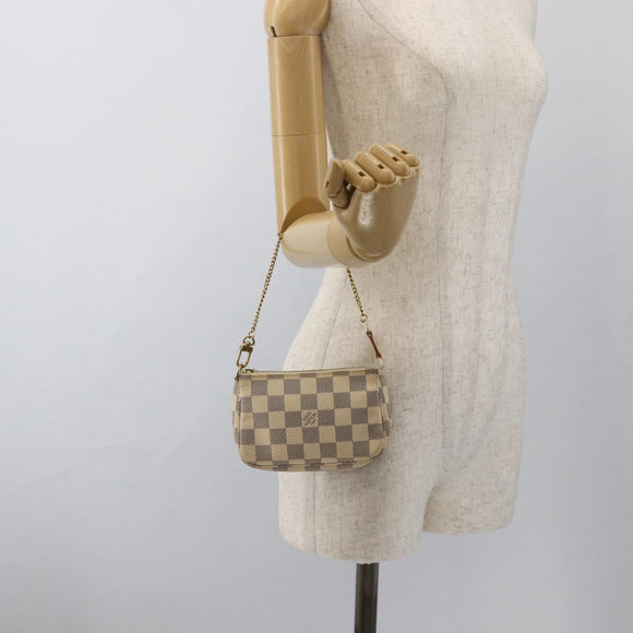 LOUIS VUITTON Damier Azur Mini Pochette Accessoires Pouch N63005 LV Auth BAZ726A