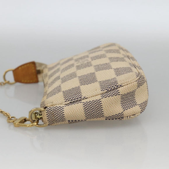 LOUIS VUITTON Damier Azur Mini Pochette Accessoires Pouch N63005 LV Auth BAZ726A