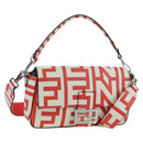 FENDI Marc Jacobs Collaboration Mamma Baguette Leather 2way Red Auth BAZ729SAM-1