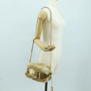 PRADA Shoulder Bag fur Beige Gold Auth BAZ731SM-29