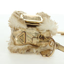 PRADA Shoulder Bag fur Beige Gold Auth BAZ731SM-4
