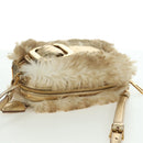 PRADA Shoulder Bag fur Beige Gold Auth BAZ731SM-14