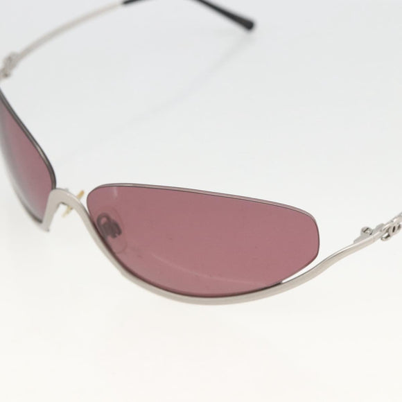 CHANEL COCO Mark Sunglasses metal Silver tone 4004 CC Auth BAZ737