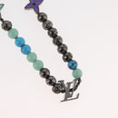LOUIS VUITTON Collier LV Beads Necklace metal Turquoise Blue M00313 Auth BAZ738M-3