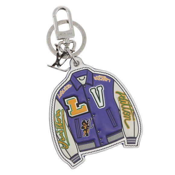 LOUIS VUITTON Porte Cles LV Varsity Jacket Charm Purple MP3385 LV Auth BAZ739SAM
