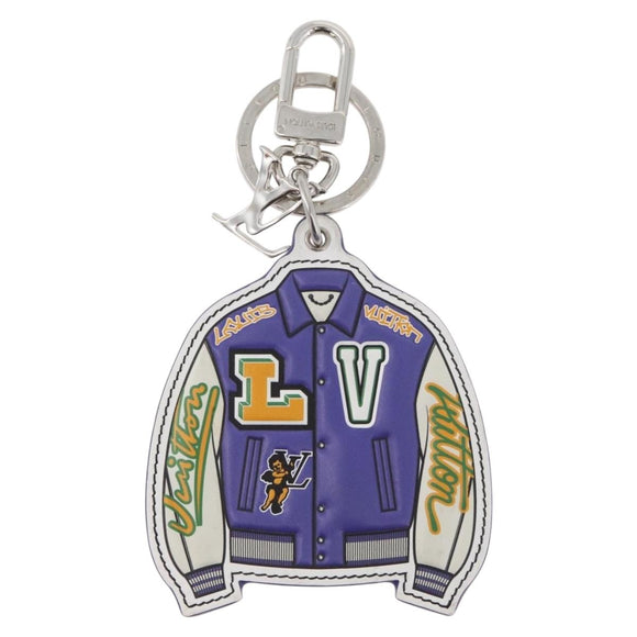 LOUIS VUITTON Porte Cles LV Varsity Jacket Charm Purple MP3385 LV Auth BAZ739SAM