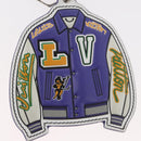 LOUIS VUITTON Porte Cles LV Varsity Jacket Charm Purple MP3385 LV Auth BAZ739SAM-3