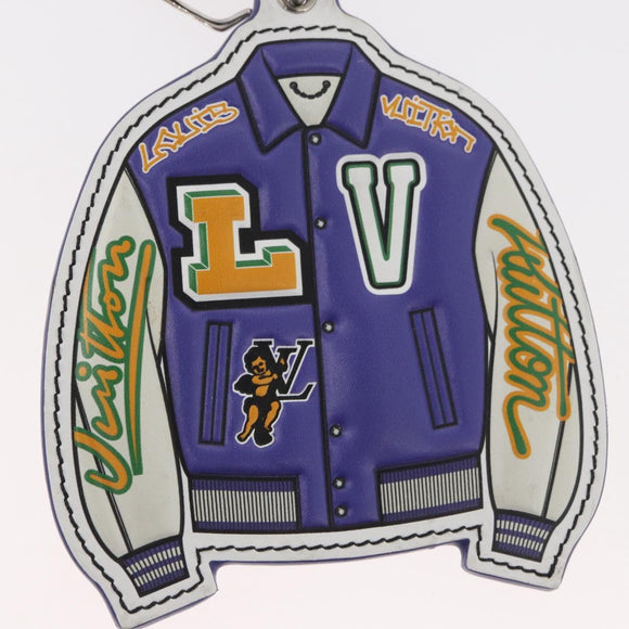 LOUIS VUITTON Porte Cles LV Varsity Jacket Charm Purple MP3385 LV Auth BAZ739SAM