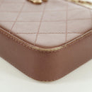 CHANEL Matelasse Chain Wallet Shoulder Bag Leather Pink Gold CC Auth BAZ741V-16