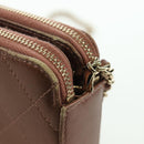 CHANEL Matelasse Chain Wallet Shoulder Bag Leather Pink Gold CC Auth BAZ741V-8