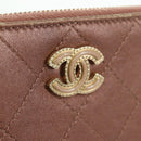 CHANEL Matelasse Chain Wallet Shoulder Bag Leather Pink Gold CC Auth BAZ741V-19
