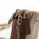 CHANEL Matelasse Chain Wallet Shoulder Bag Leather Pink Gold CC Auth BAZ741V-20