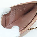 CHANEL Matelasse Chain Wallet Shoulder Bag Leather Pink Gold CC Auth BAZ741V-22