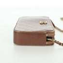 CHANEL Matelasse Chain Wallet Shoulder Bag Leather Pink Gold CC Auth BAZ741V-4
