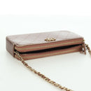 CHANEL Matelasse Chain Wallet Shoulder Bag Leather Pink Gold CC Auth BAZ741V-6