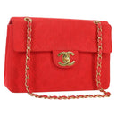 CHANEL Big Matelasse 35 Chain Shoulder Bag Canvas Gold Red CC Auth BAZ742V-1