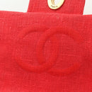 CHANEL Big Matelasse 35 Chain Shoulder Bag Canvas Gold Red CC Auth BAZ742V-19