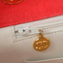 CHANEL Big Matelasse 35 Chain Shoulder Bag Canvas Gold Red CC Auth BAZ742V-24
