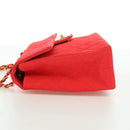 CHANEL Big Matelasse 35 Chain Shoulder Bag Canvas Gold Red CC Auth BAZ742V-3
