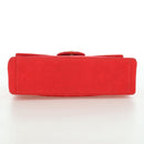 CHANEL Big Matelasse 35 Chain Shoulder Bag Canvas Gold Red CC Auth BAZ742V-5