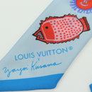 LOUIS VUITTON Yayoi Kusama Face Bando BB Schal Seide Blau M78313 LV Auth BAZ743M-9