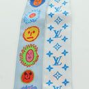 LOUIS VUITTON Yayoi Kusama Face Bando BB Schal Seide Blau M78313 LV Auth BAZ743M-7