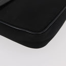 PRADA Kettenschultertasche Nylon Schwarz Silber Auth BAZ748A-9