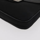 PRADA Kettenschultertasche Nylon Schwarz Silber Auth BAZ748A-14