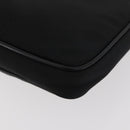 PRADA Kettenschultertasche Nylon Schwarz Silber Auth BAZ748A-16