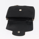 PRADA Kettenschultertasche Nylon Schwarz Silber Auth BAZ748A-10