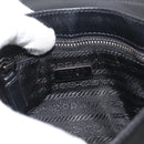 PRADA Kettenschultertasche Nylon Schwarz Silber Auth BAZ748A-18
