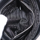 PRADA Kettenschultertasche Nylon Schwarz Silber Auth BAZ748A-22