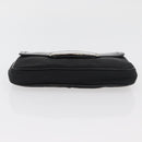 PRADA Kettenschultertasche Nylon Schwarz Silber Auth BAZ748A-5