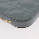 Christian Dior Cannage Chain Phone Pouch Bag Patent 2way Blue Gold Auth BAZ749A-9
