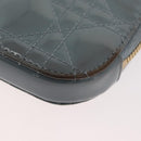 Christian Dior Cannage Chain Phone Pouch Bag Patent 2way Blue Gold Auth BAZ749A-18