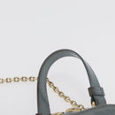 Christian Dior Cannage Chain Phone Pouch Bag Patent 2way Blue Gold Auth BAZ749A-14