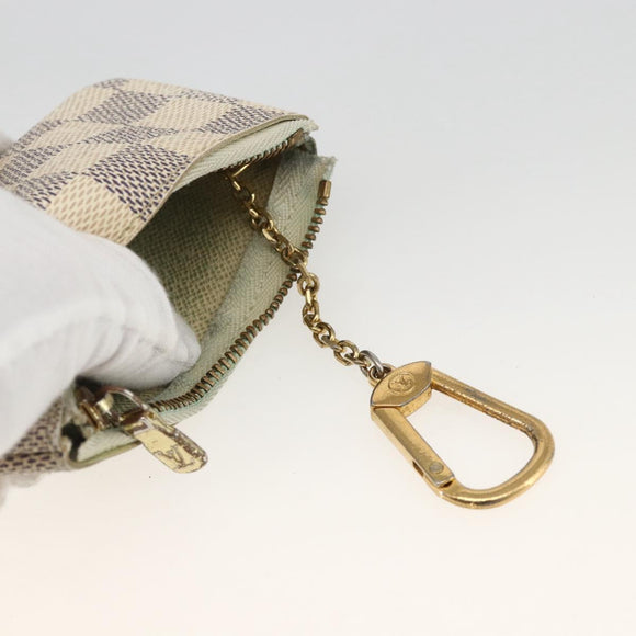 LOUIS VUITTON Damier Azur Pochette Cles Coin Purse N62659 LV Auth BAZ751