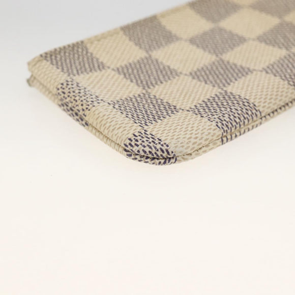 LOUIS VUITTON Damier Azur Pochette Cles Coin Purse N62659 LV Auth BAZ751