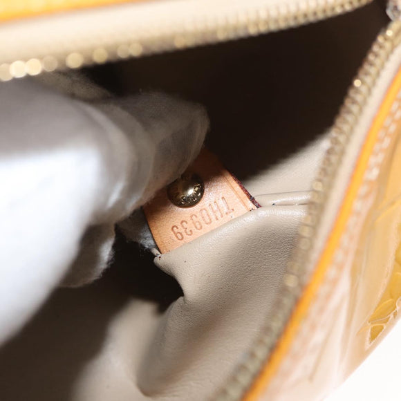 LOUIS VUITTON Monogram Vernis Bedford Hand Bag Beige M91006 LV Auth BAZ767