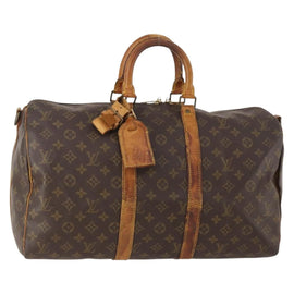 LOUIS VUITTON Monogram Keepall Bandouliere 45 Boston Bag M41418 LV Auth BAZ776