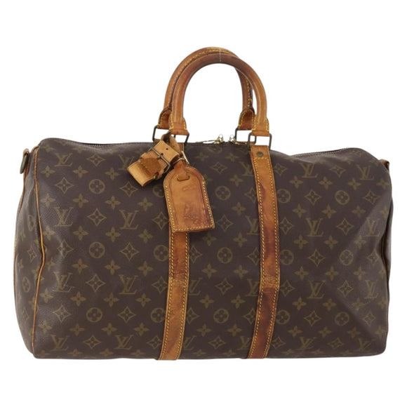 LOUIS VUITTON Monogram Keepall Bandouliere 45 Boston Bag M41418 LV Auth BAZ776